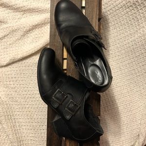 B.O.C monkstrap black leather bootie